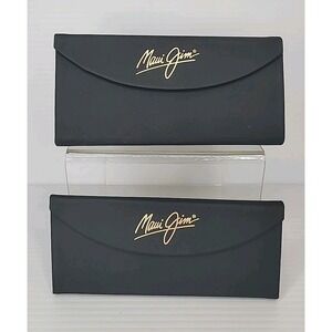 2 Maui Jim Slim Folding Sunglasses Case Black Triangle Magnetic Trifold NEW